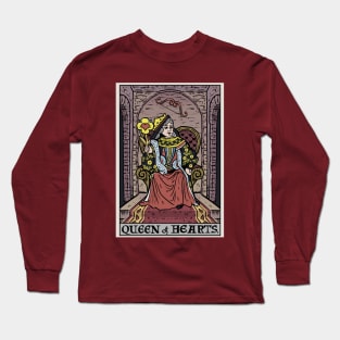 Queen of Hearts Tarot Card Valentines Day Long Sleeve T-Shirt